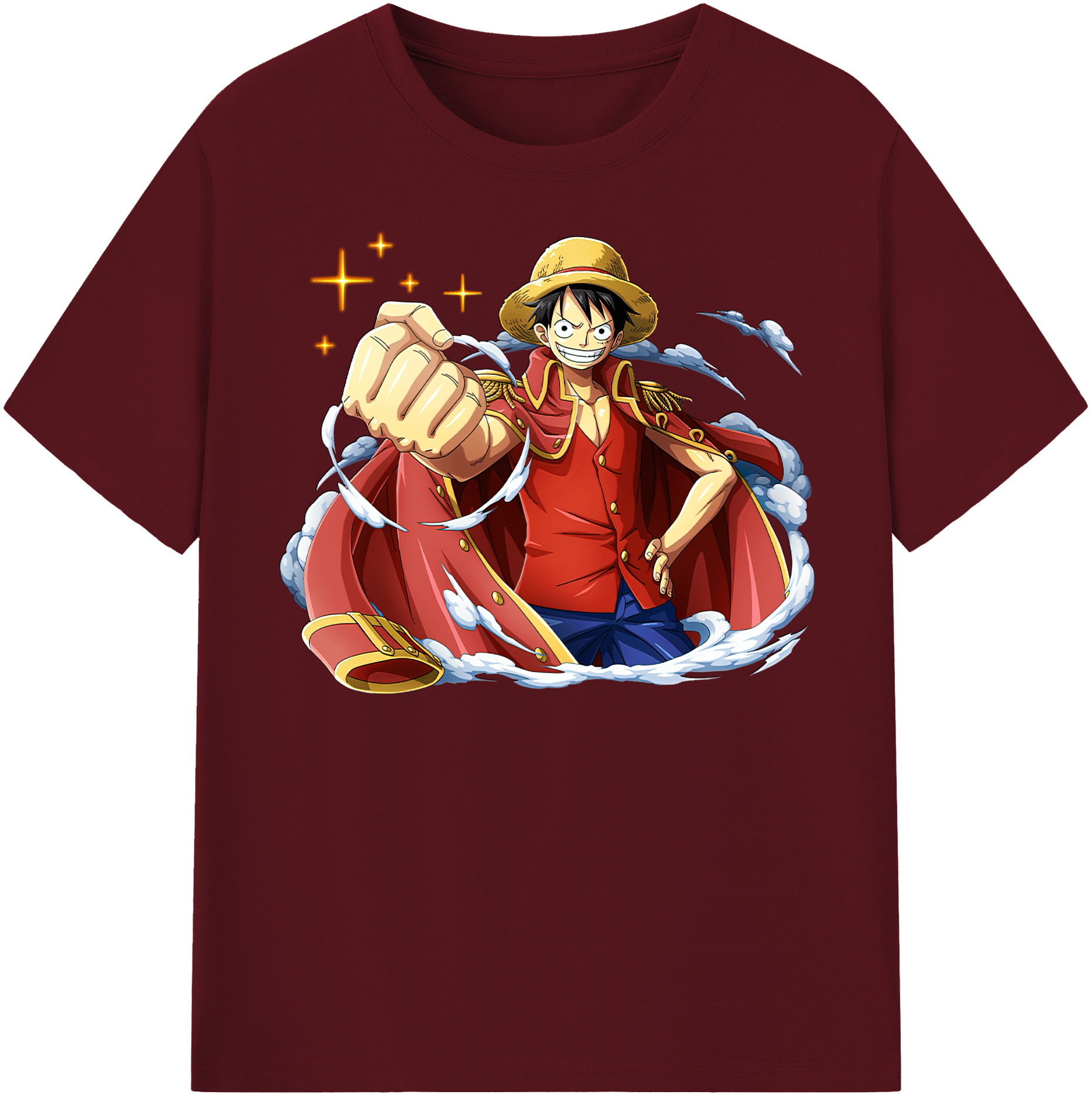 ワンピース モンキー・D・ルフィ ONE PIECE Monkey D. Luffy 綿100％半袖Tシャツ（フロントプリント）